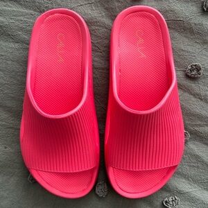 CALIA Vibrant Pink Slide Sandals